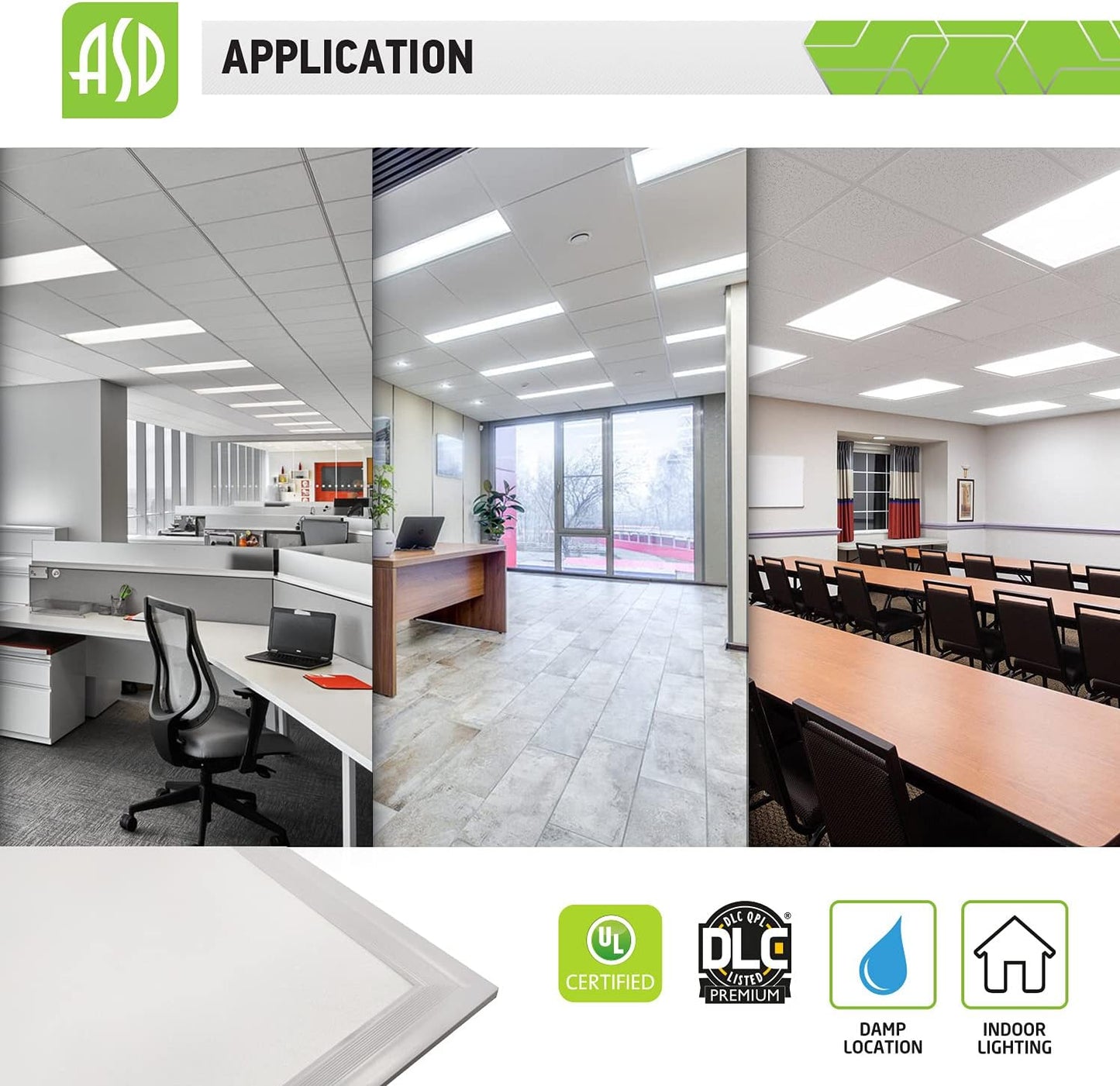 ASD Lighting LED Back-Lit Flat Panel 2x4 40W 4000K Dimmable UL DLC Premium