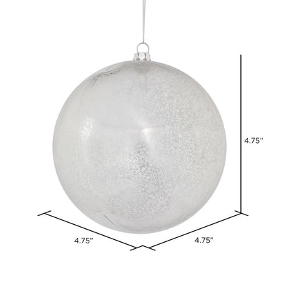 Vickerman 4.75" Silver Shiny Mercury Ball Ornament 4 per Bag