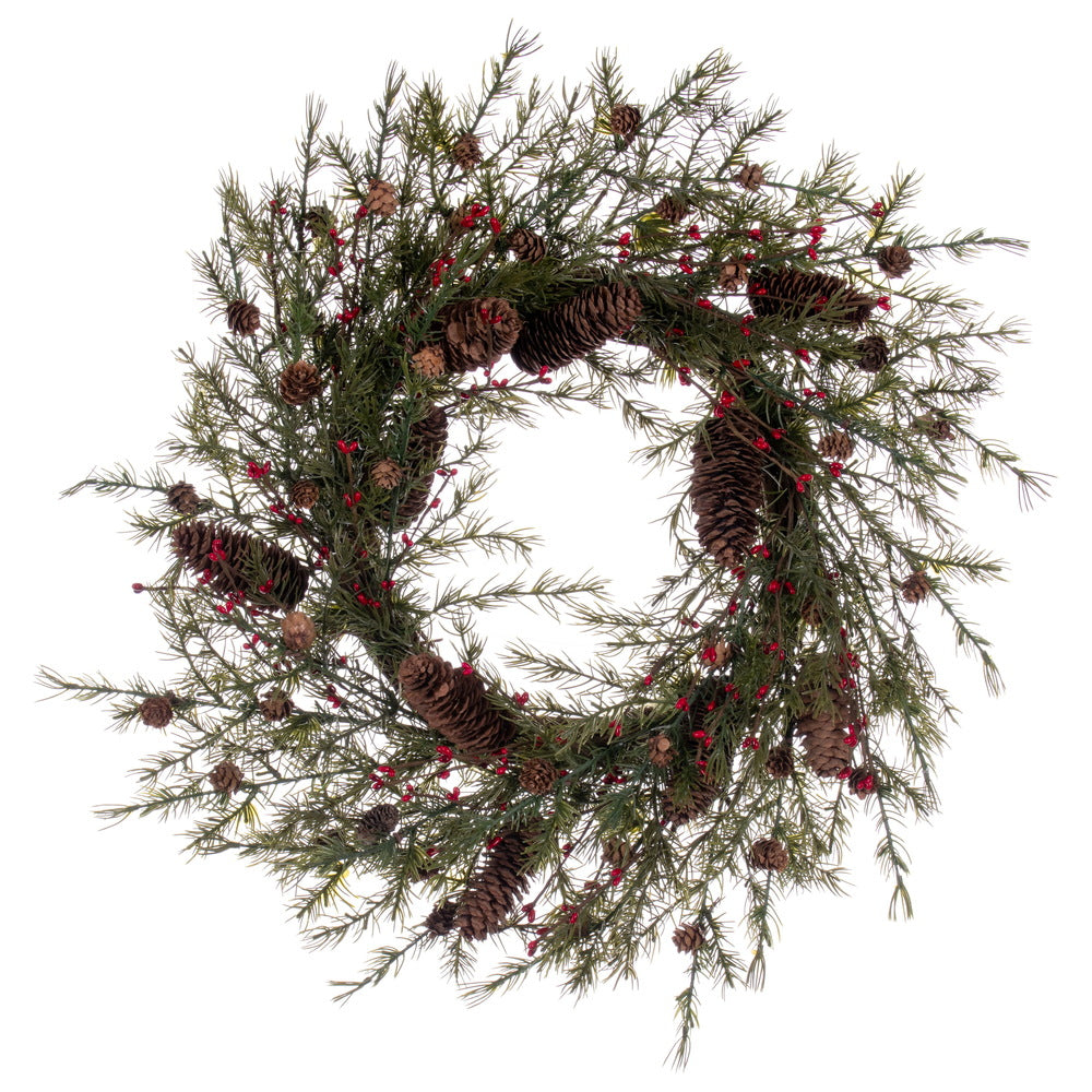 Vickerman 22" Green Artificial Leaf Wreath.