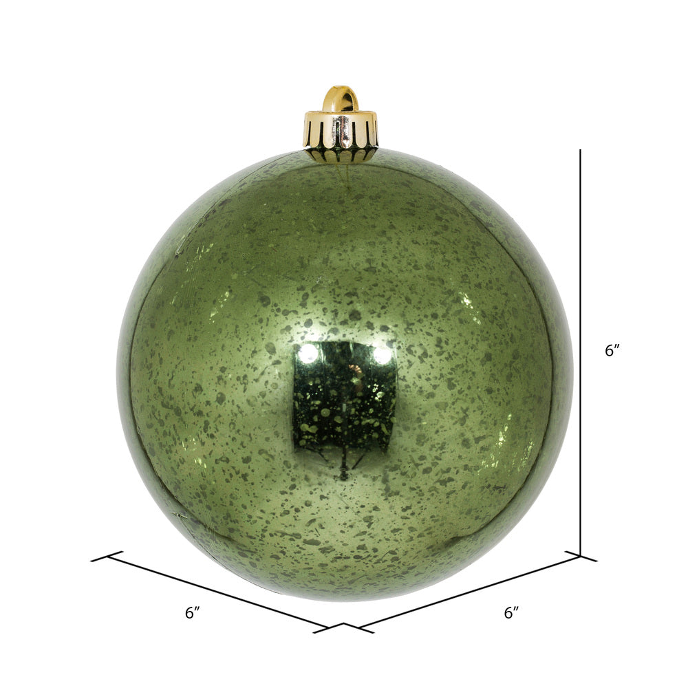Vickerman 6" Moss Green Mercury Ball Ornament 4 per Bag.