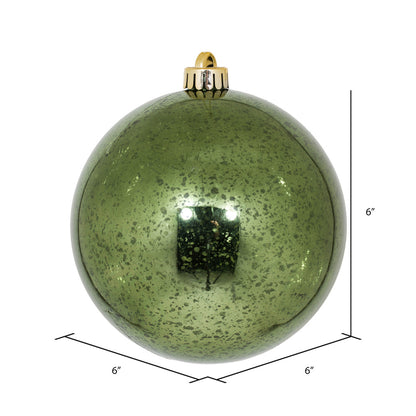 Vickerman 6" Moss Green Mercury Ball Ornament 4 per Bag.