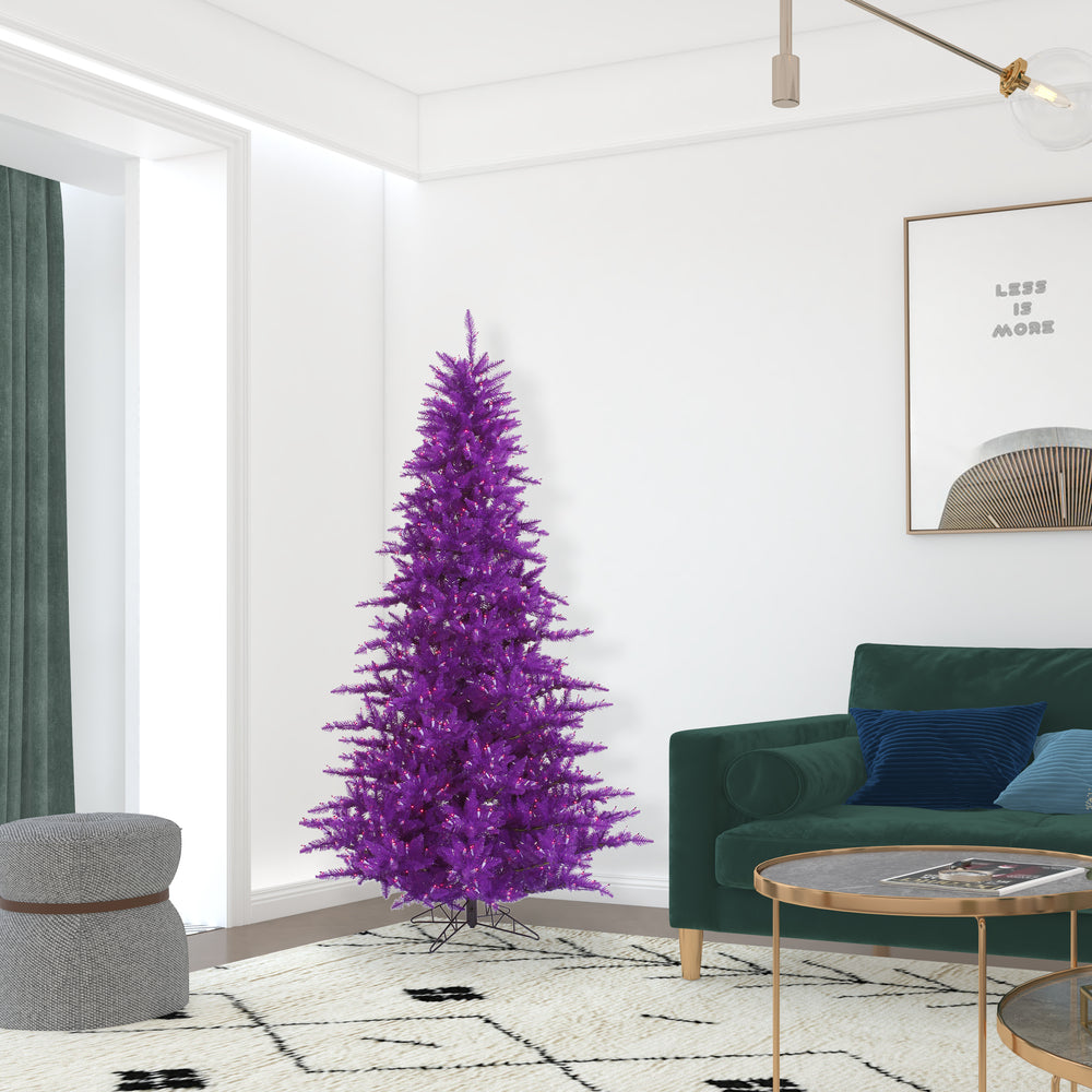 Vickerman 6.5' Purple Fir Artificial Christmas Tree Purple  Dura-lit LED Lights