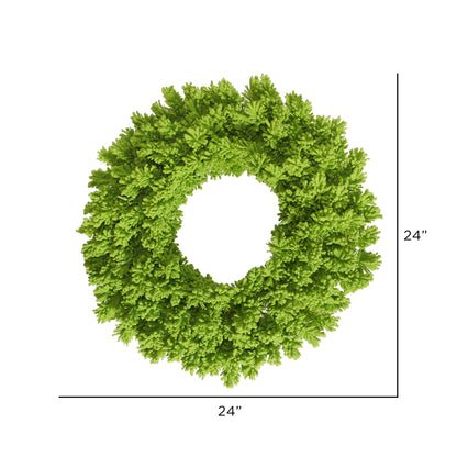 Vickerman 24" Flocked Lime Fir Artificial Christmas Wreath Unlit