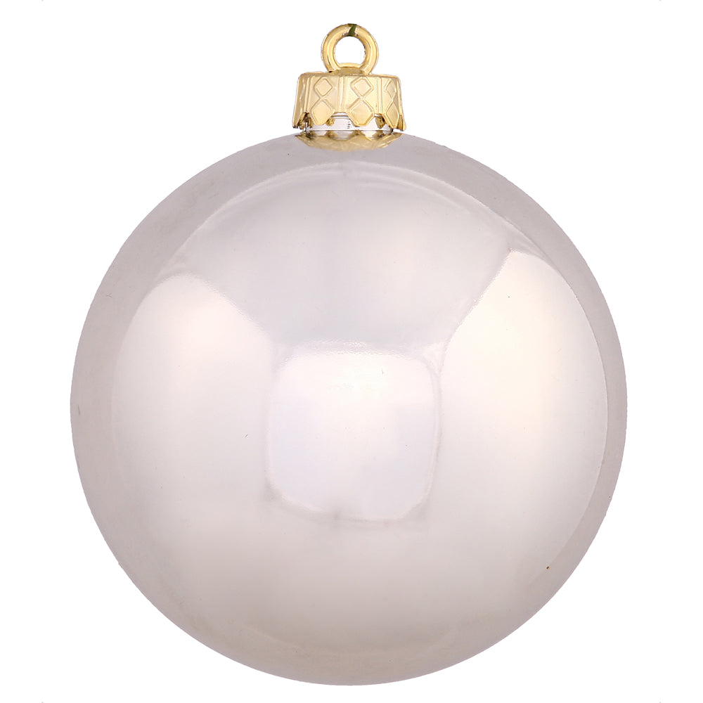Vickerman 4.75" Champagne Shiny Ball Ornament 4 per Bag