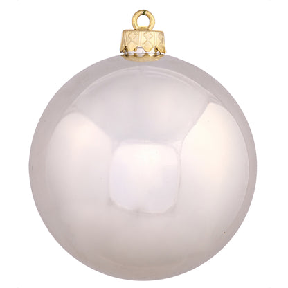 Vickerman 4.75" Champagne Shiny Ball Ornament 4 per Bag