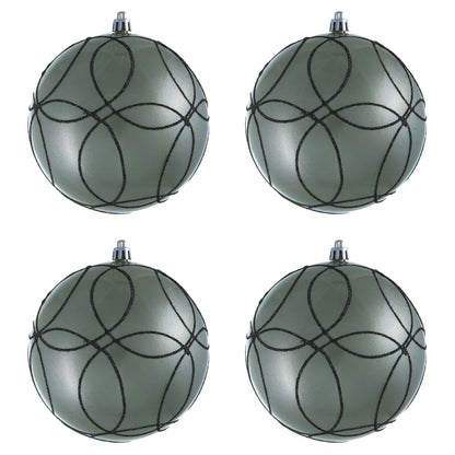 Vickerman 4.75" Wrought Iron Candy Ornament with Circle Glitter Pattern 4 per Bag