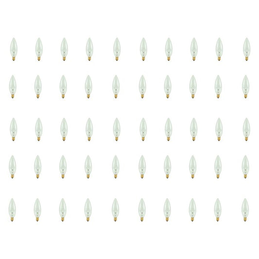 BULBRITE INCANDESCENT B10 CANDELABRA SCREW (E12) 25W DIMMABLE LIGHT BULB 2700K/WARM WHITE 50PK (400025)
