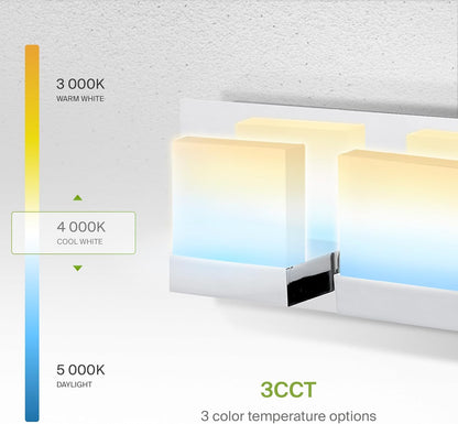 ASD Lighting LED Vanity 5-light 28W 120V CCT Selectable 3000/4000/5000K Dimmable Chrome ETL