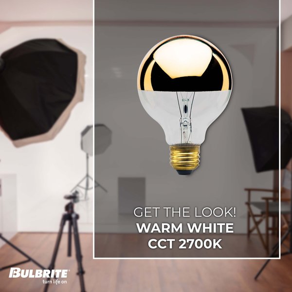 BULBRITE INCANDESCENT G25 MEDIUM SCREW (E26) 40W DIMMABLE LIGHT BULB 2700K/WARM WHITE HALF GOLD 6PK (712424)