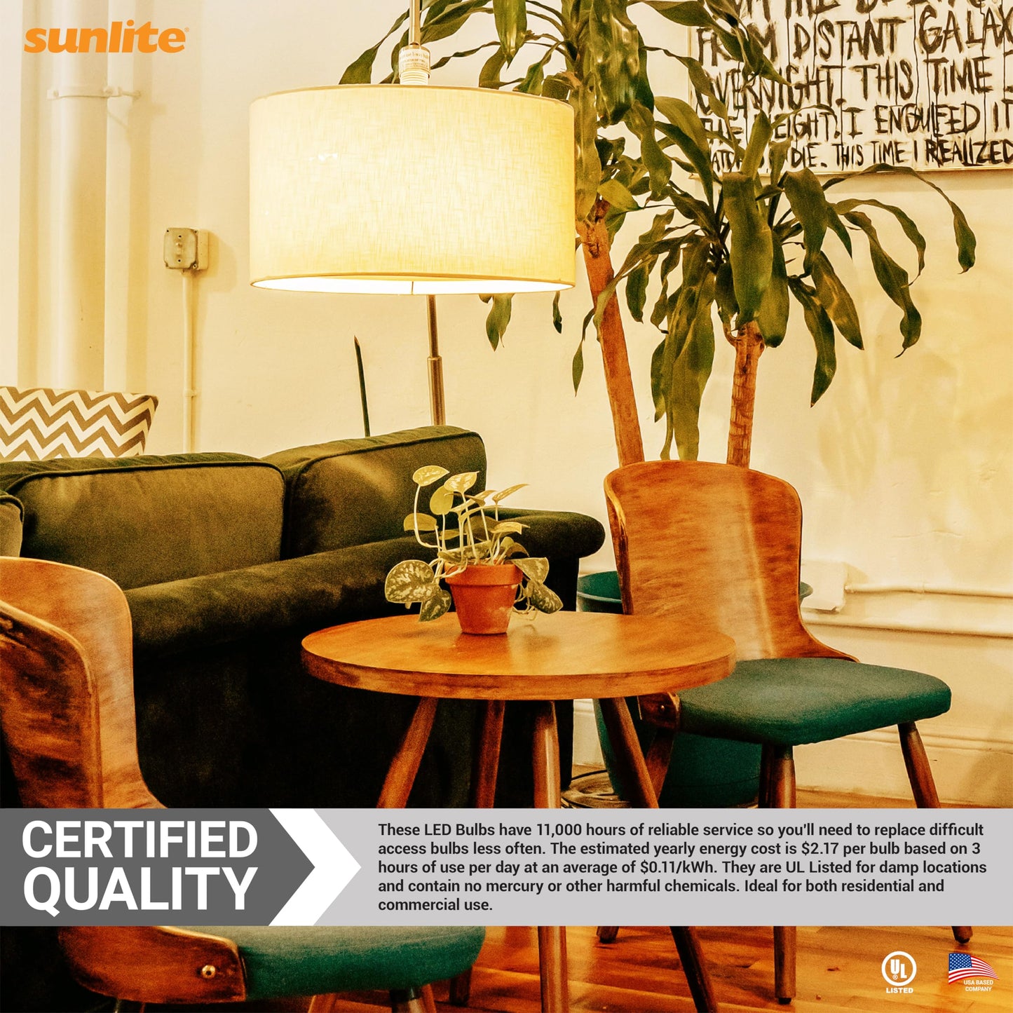 Sunlite 80995 LED A21 Light Bulb, 18 Watts (150W Equivalent), 2600 Lumens, 120V, Dimmable, Medium E26 Base, 220 Degree Beam Angle, UL Listed, RoHS Compliant, 2700K Soft White, 6 Pack