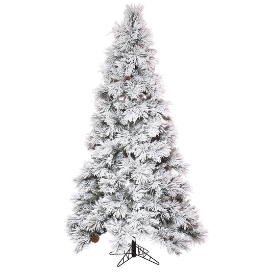 Vickerman 6.5' x 42" Flocked Atka Slim Artificial Christmas Tree Unlit