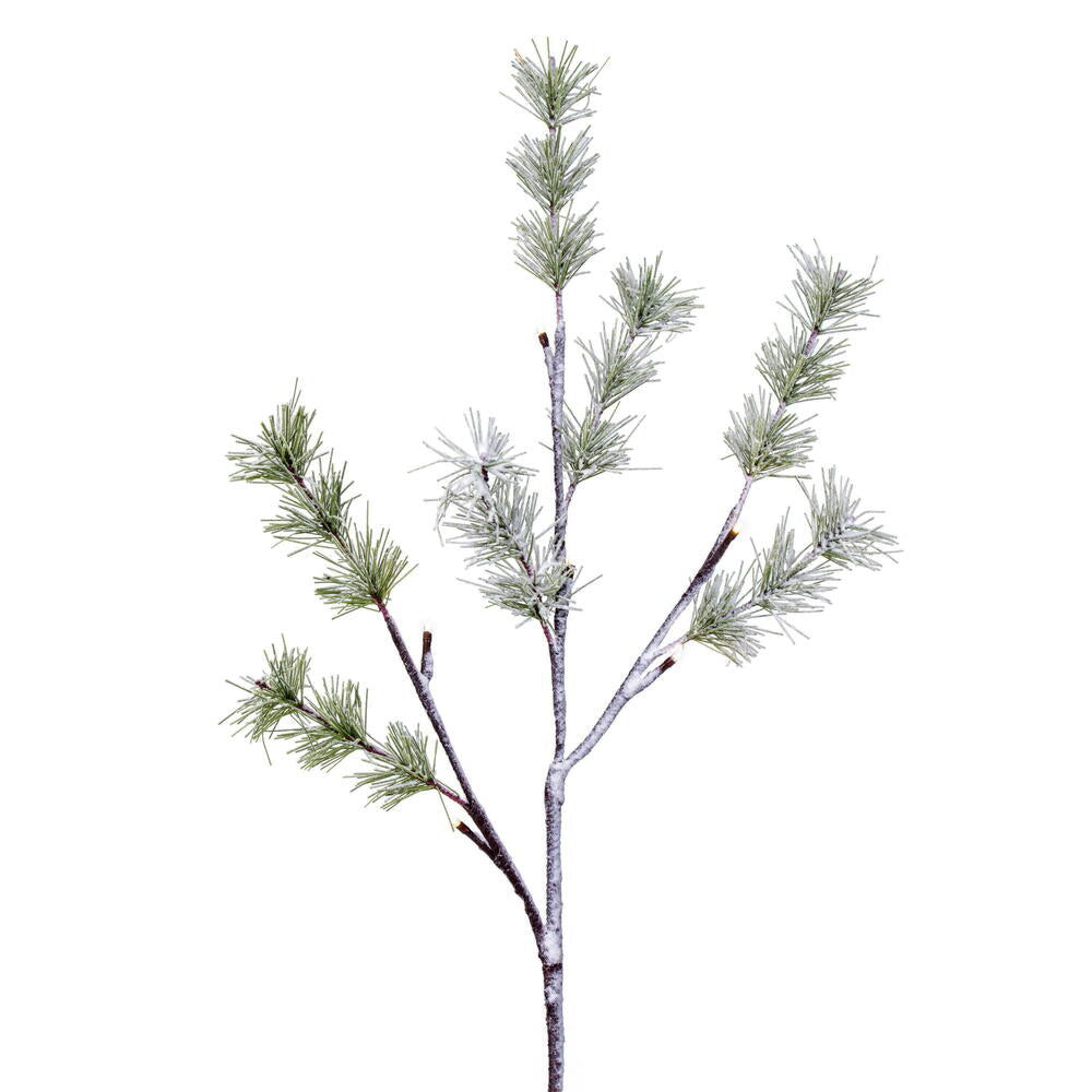 Vickerman 4' Green Frosted Mini Pine Twig Tree Warm White 3mm Wide Angle LED lights