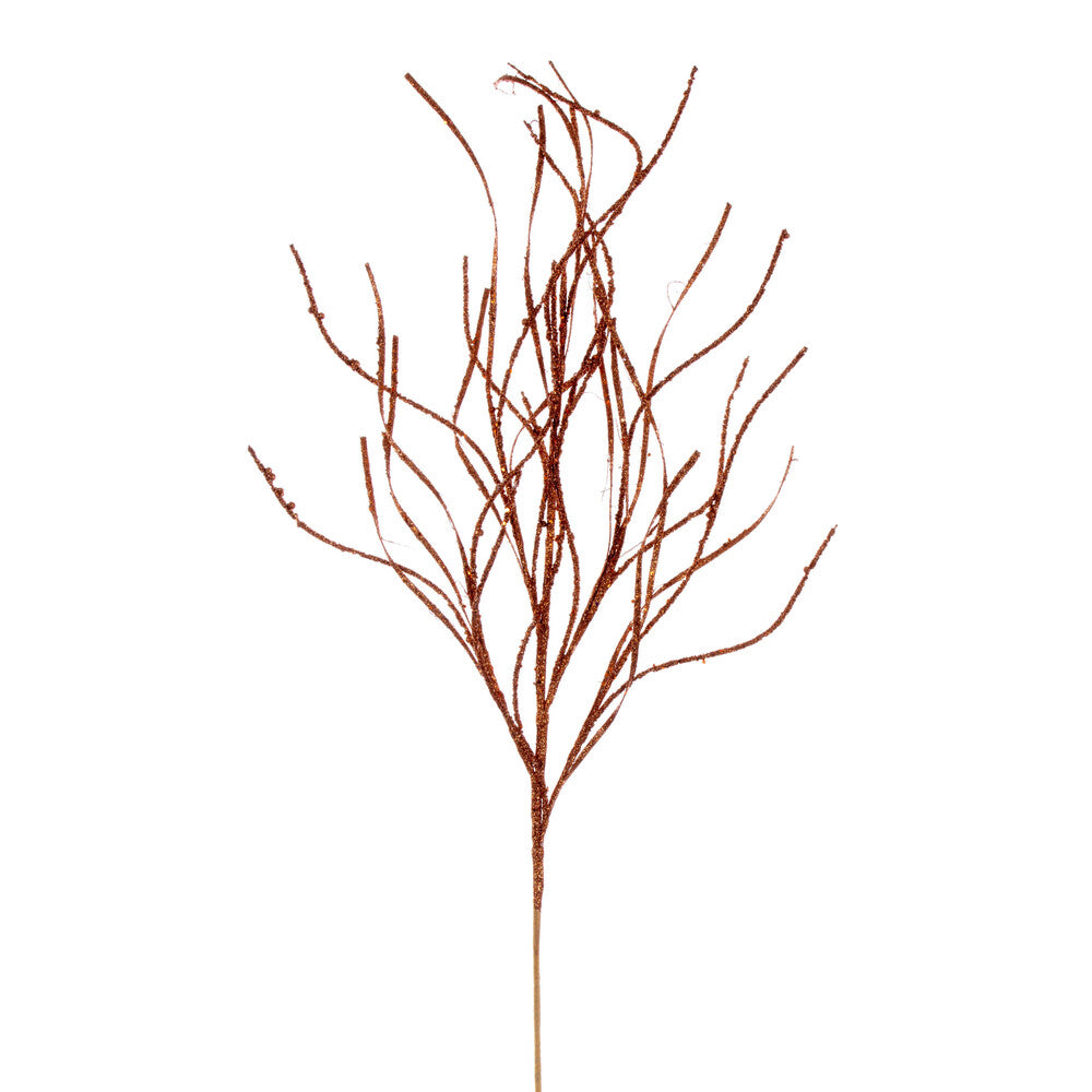 Vickerman 40" Copper Berry Cluster and Wavy Glitter Ball Spray 4 per bag.