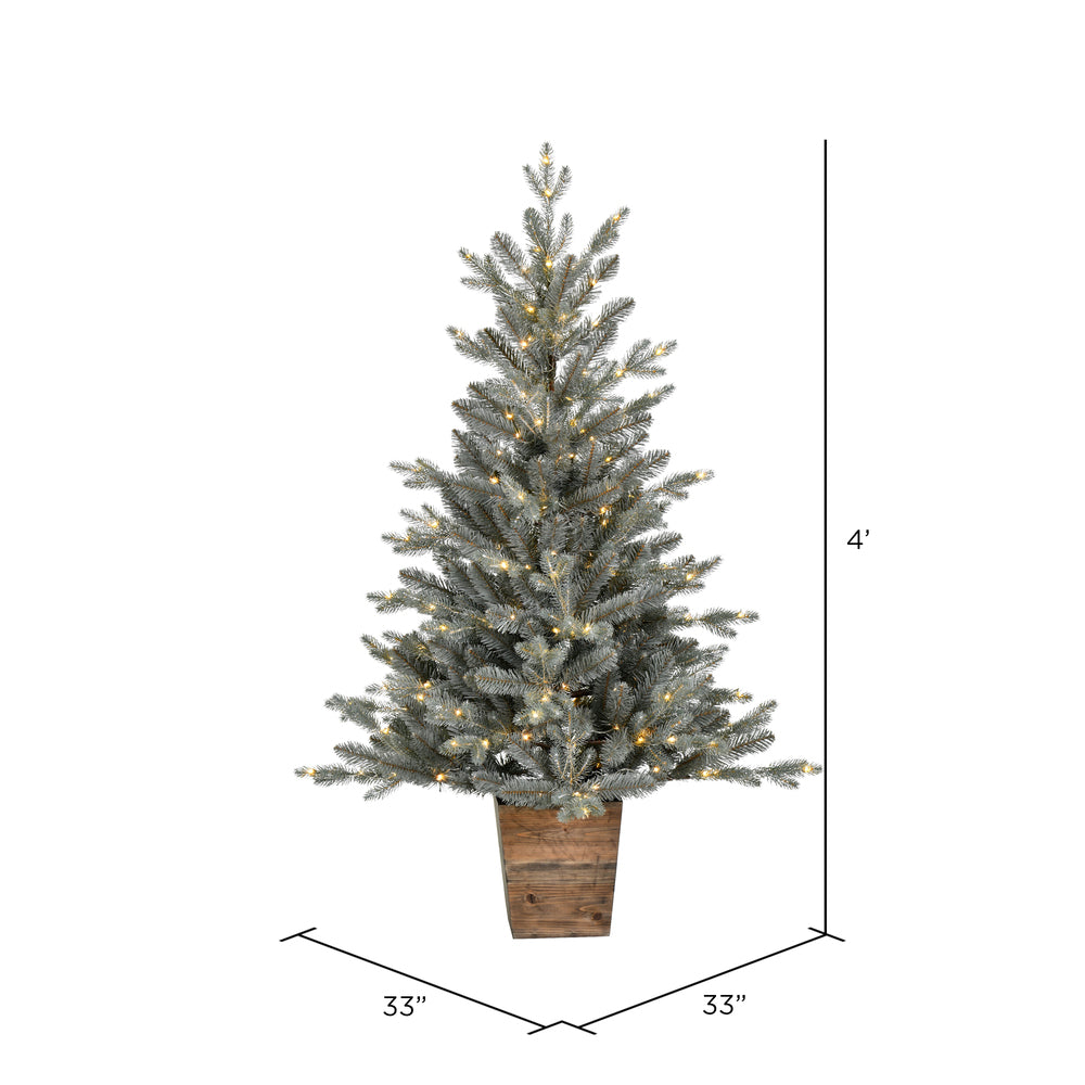 Vickerman 4' x 33" Gooding Potted Pine Artificial Tree Warm White LED Mini Lights