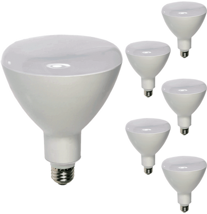 Damar BR40 LED Flood Light Bulb 12W 840 Lumen E26 Medium Base 5000K Bright White for Interior Home Decor Kitchen Recessed Can Light Bulbs 120V 100° Beam Angle White Finish Pack of 6