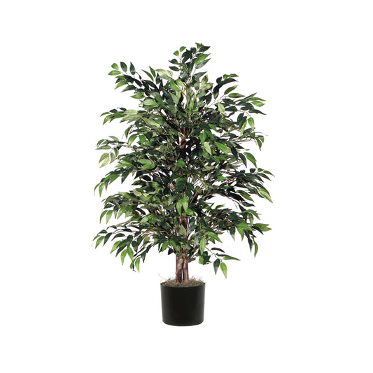 Vickerman 4' Artificial Green Smilax Bush Black Plastic Pot.