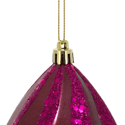 Vickerman 8'' Berry Red Glitter Swirl Drop Christmas Ornament