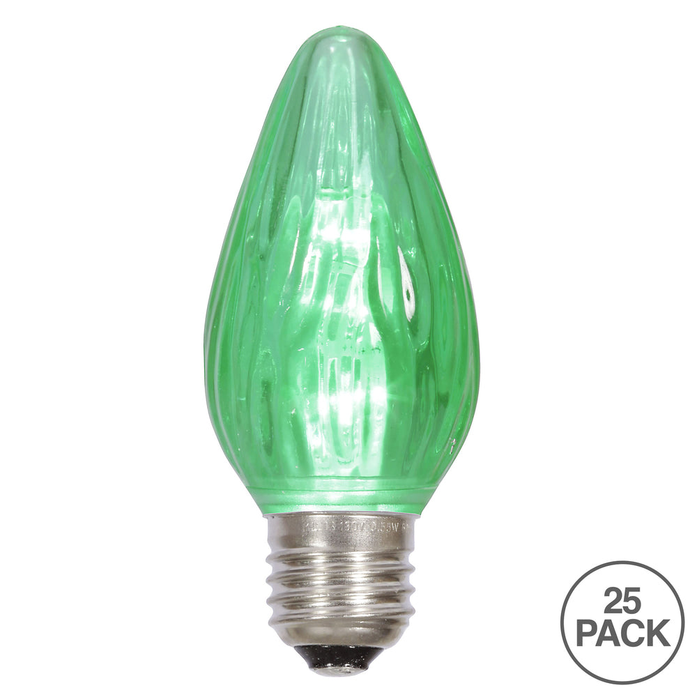 Vickerman F15 Green Plastic LED Flame Replacement Bulb package of 25