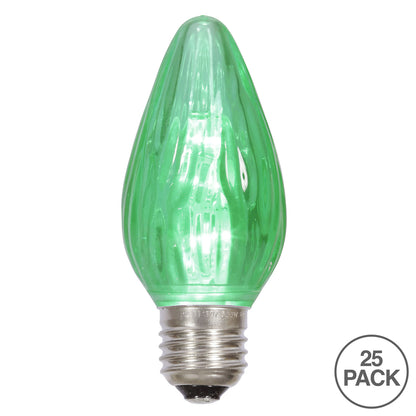 Vickerman F15 Green Plastic LED Flame Replacement Bulb package of 25