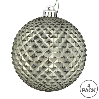 Vickerman 6" Wrought Iron Durian Glitter Ball Ornament 4 per Bag