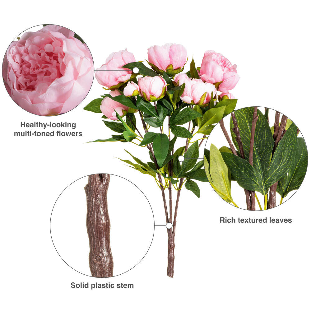 Vickerman 23" Artificial Brush Pink Peony Spray.
