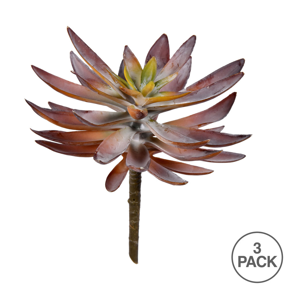 Vickerman 8.5" Artificial Succulent Pick Set of 3