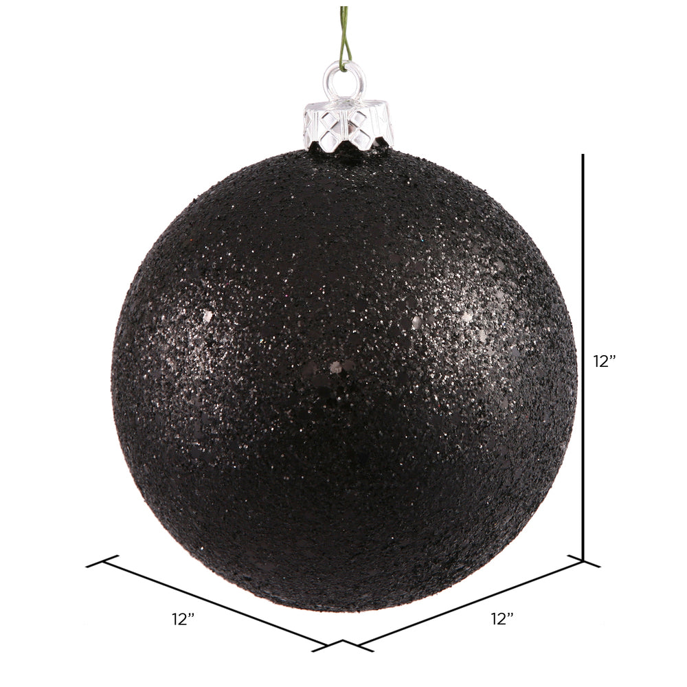 Vickerman 12" Black Sequin Ball Ornament