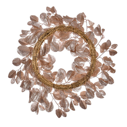 Vickerman 24" Café Latte Artificial Dogwood Glitter Wreath.