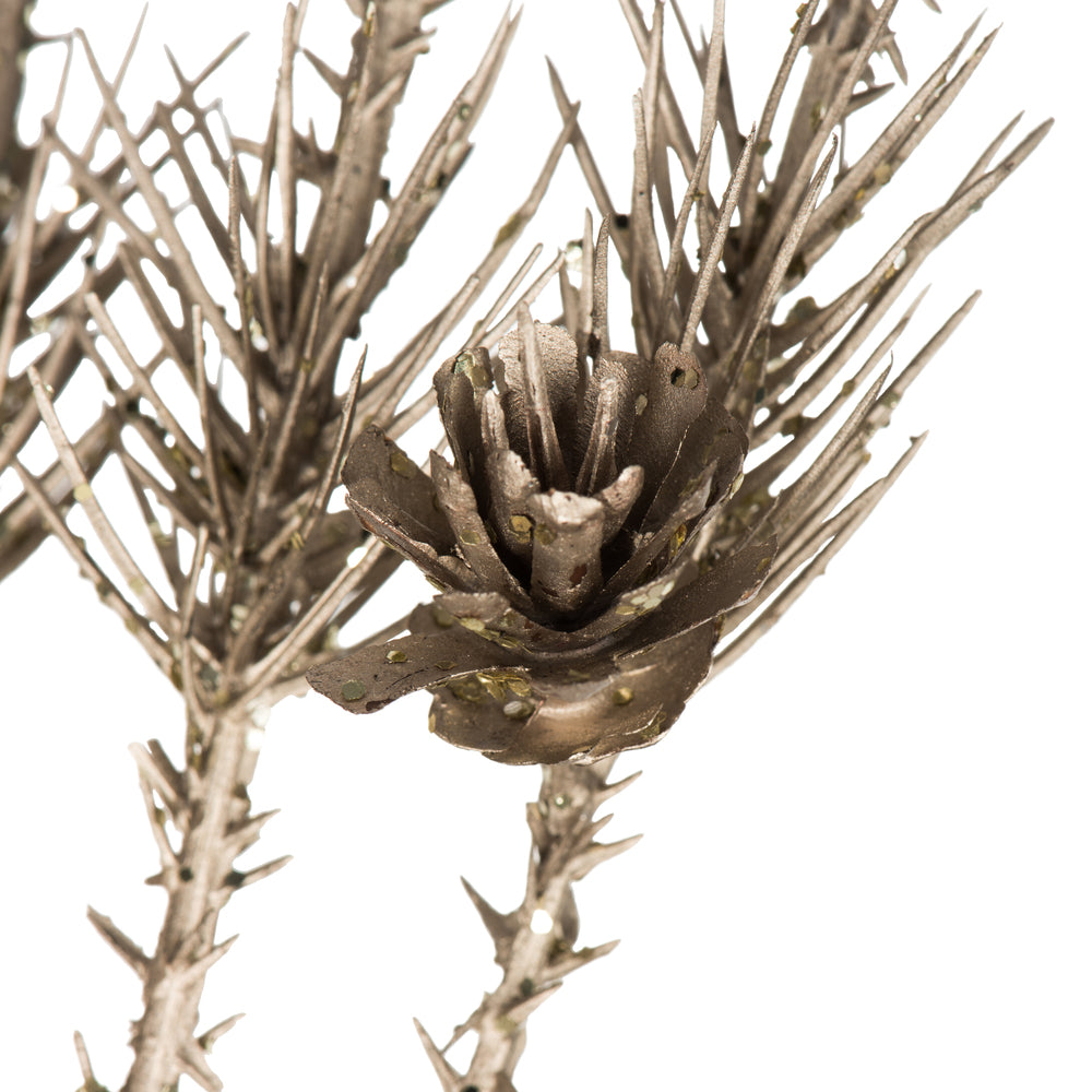 Vickerman 38" Artificial Champagne Needle Pine and Cone Spray. Includes 3 sprays per pack.