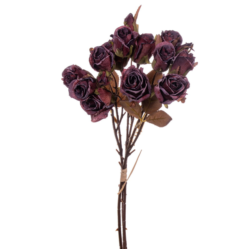 Vickerman 16.5" Light Burgundy Artificial Dried Rose Bundle.