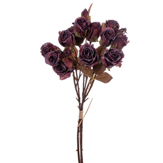 Vickerman 16.5" Light Burgundy Artificial Dried Rose Bundle.