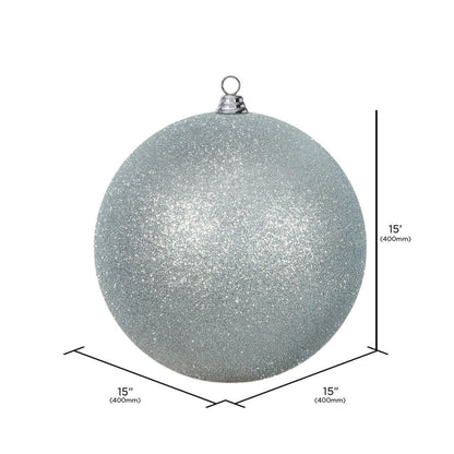 Vickerman 15.75" Silver Glitter Ball Ornament