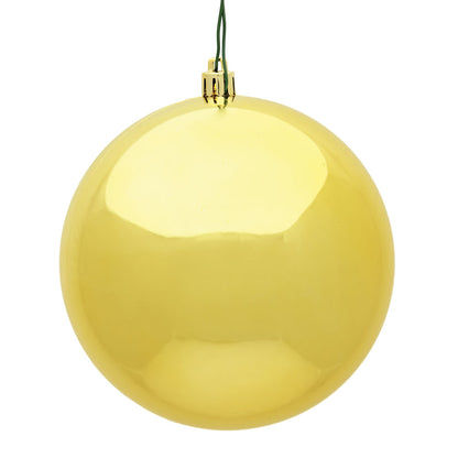 Vickerman 2.4" Honey Gold Shiny UV Treated Ball Ornament with Drilled and Wired Cap 24 per Bag