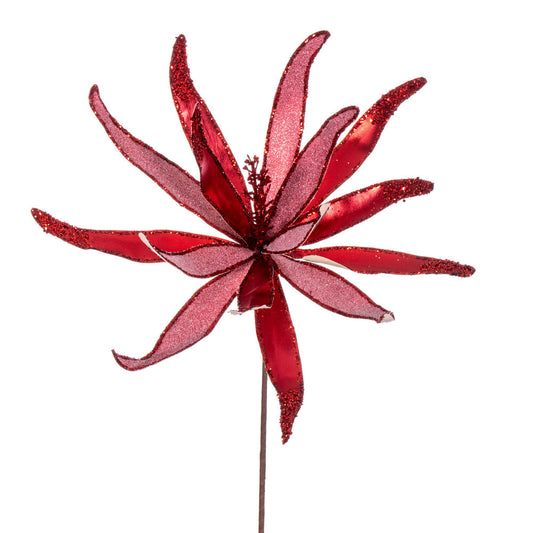 Vickerman 24" Red Metallic and Frosted Glitter Papyrus 2 per bag.