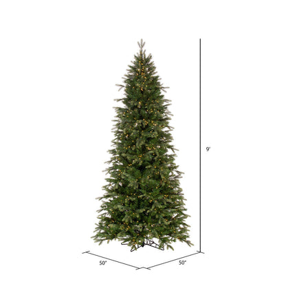 Vickerman 9' x 50" Douglas Fir Artificial Slim Christmas Tree with Warm White LED Lights.
