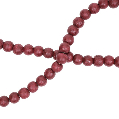 Vickerman 72" Burgundy Wooden Bead Garland 2 pieces per unit