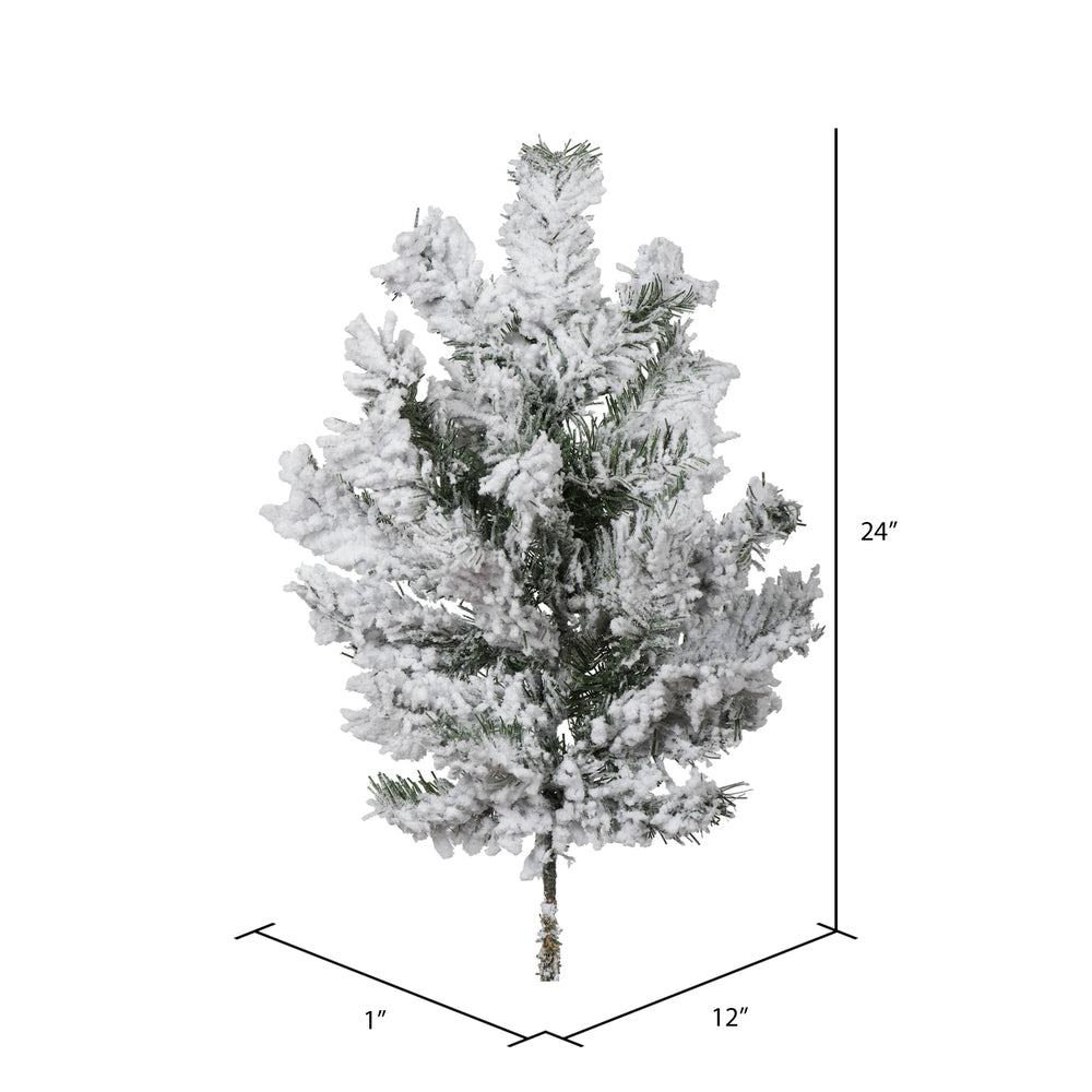 Vickerman 24" Flocked Alaskan Pine Artificial Christmas Spray. Includes 2 sprays per pack.