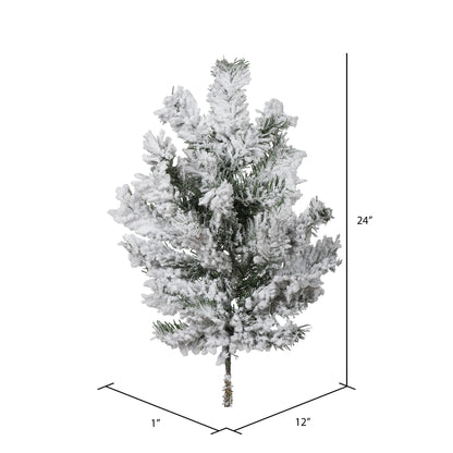 Vickerman 24" Flocked Alaskan Pine Artificial Christmas Spray. Includes 2 sprays per pack.