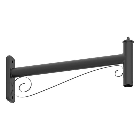 Westgate Dab Decorative Straight Pole Bracketett Model B, For Flat Or Round Poles, Black, Outdoor Lighting, Black Finish