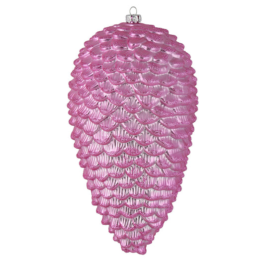 Vickerman 10" Pink Matte Glitter Pinecone Christmas Ornament Pack of 2