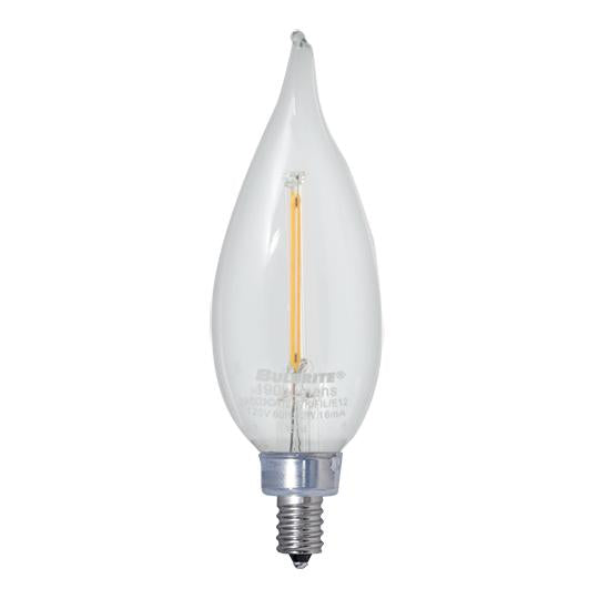 Bulbrite 4.5 Watt Dimmable Clear Filament CA10 Candelabra (E12) LED Bulb - 350 Lumens, 3000K, and 90 CRI