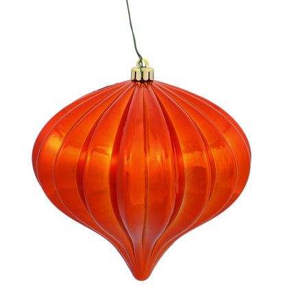 Vickerman 5.7" Burnished Orange Shiny Onion Christmas Ornament UV treated Set of 3