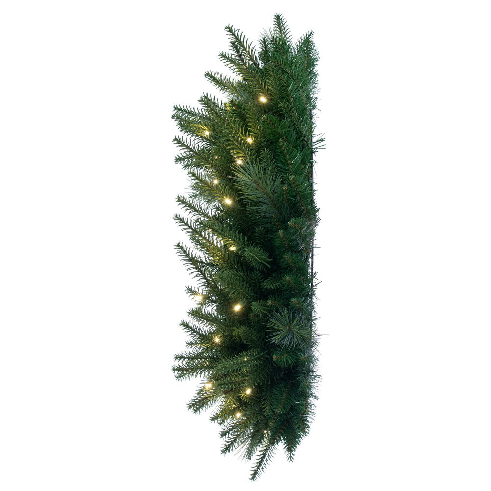Vickerman 30" Berkley Mixed Pine Artificial Wreath with 50 Dura-Lit® Warm White LED Mini Lights and 426 PE/PVC/Hardneedle Tips.
