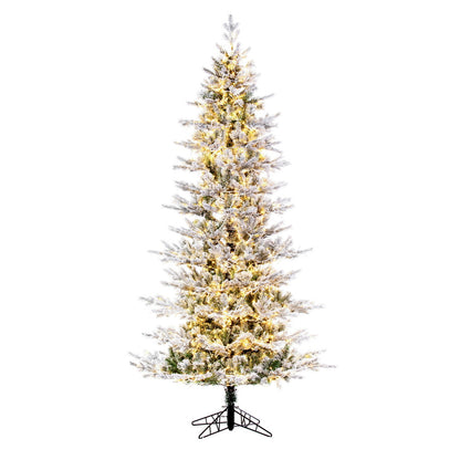 Vickerman 7.5' x 45" Flocked Slim Kiana Artificial Christmas Tree 3mm LED Color Changing Lights