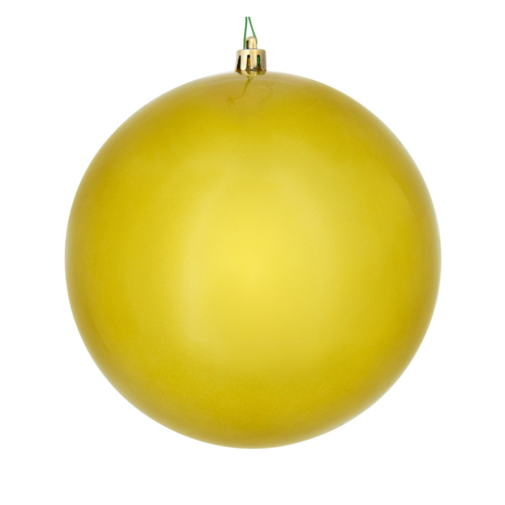 Vickerman 6" Medallion Gold Candy Ball Ornament 4 per Bag