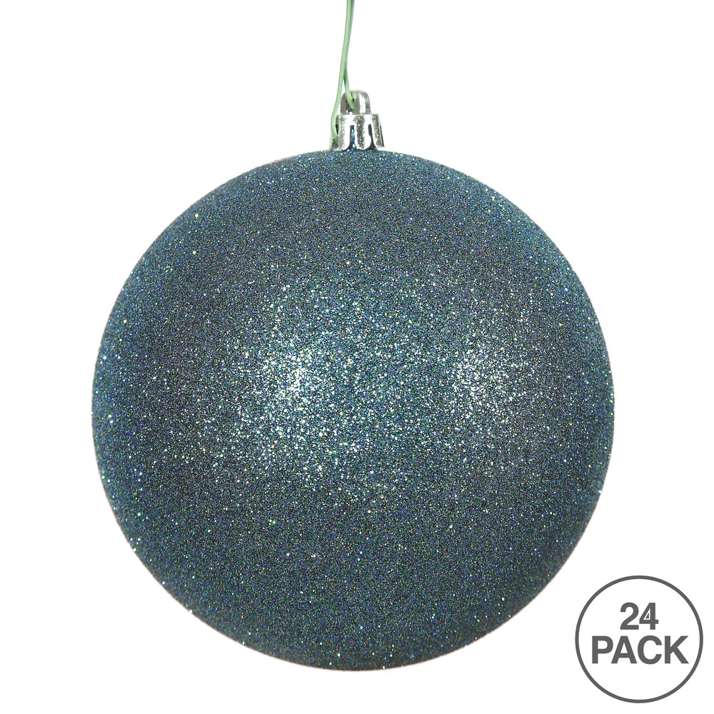 Vickerman 2.4" Sea Blue Glitter Ball Ornament 24 per Bag