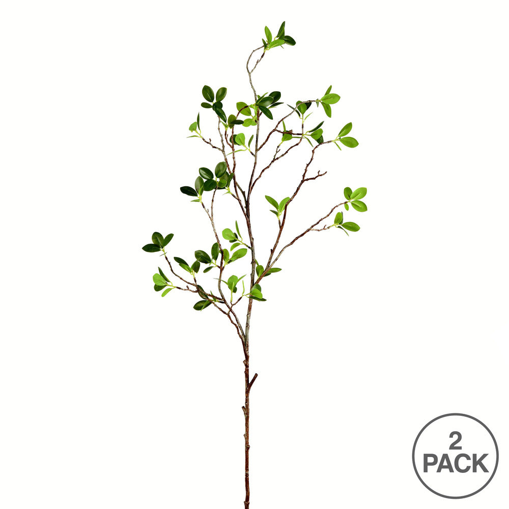 Vickerman 43" Artificial Green Milan Leaf Spray. Includes 2 sprays per pack.