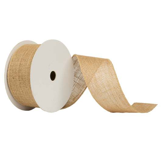 Vickerman 2.5" x 10 Yards Tan Burlap Christmas Ribbon