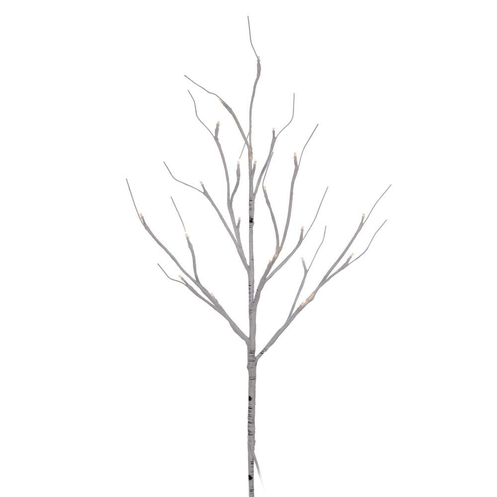 Vickerman 30" White Birch Twig Branch Battery Operated Warm White 3mm LED lights 2 per Box.