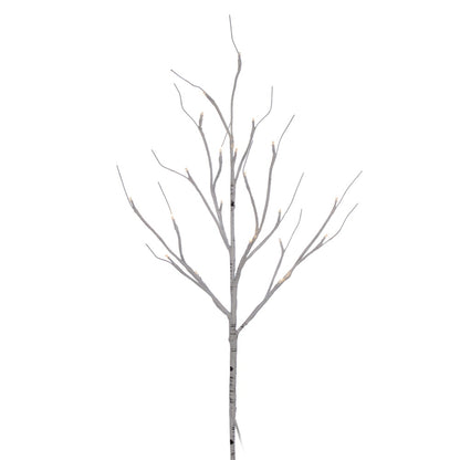 Vickerman 30" White Birch Twig Branch Battery Operated Warm White 3mm LED lights 2 per Box.